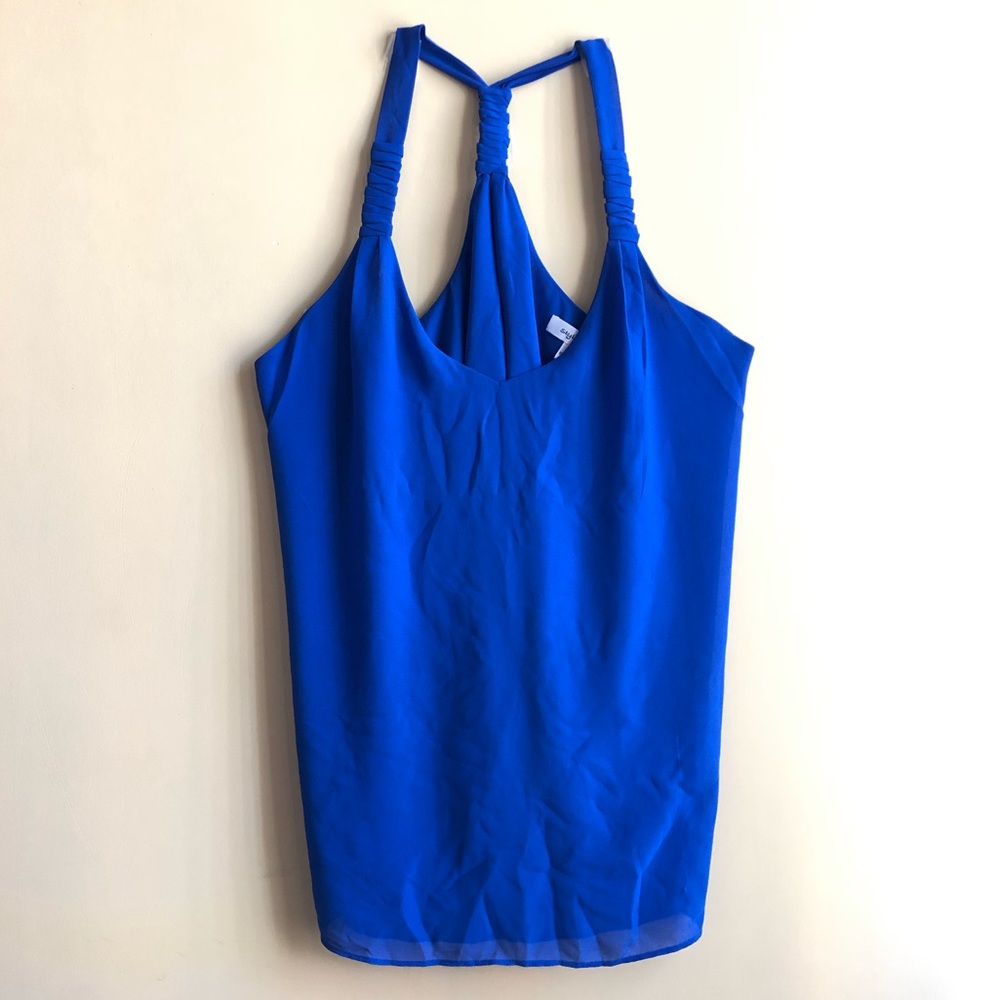 Blue blouse halter tank top
